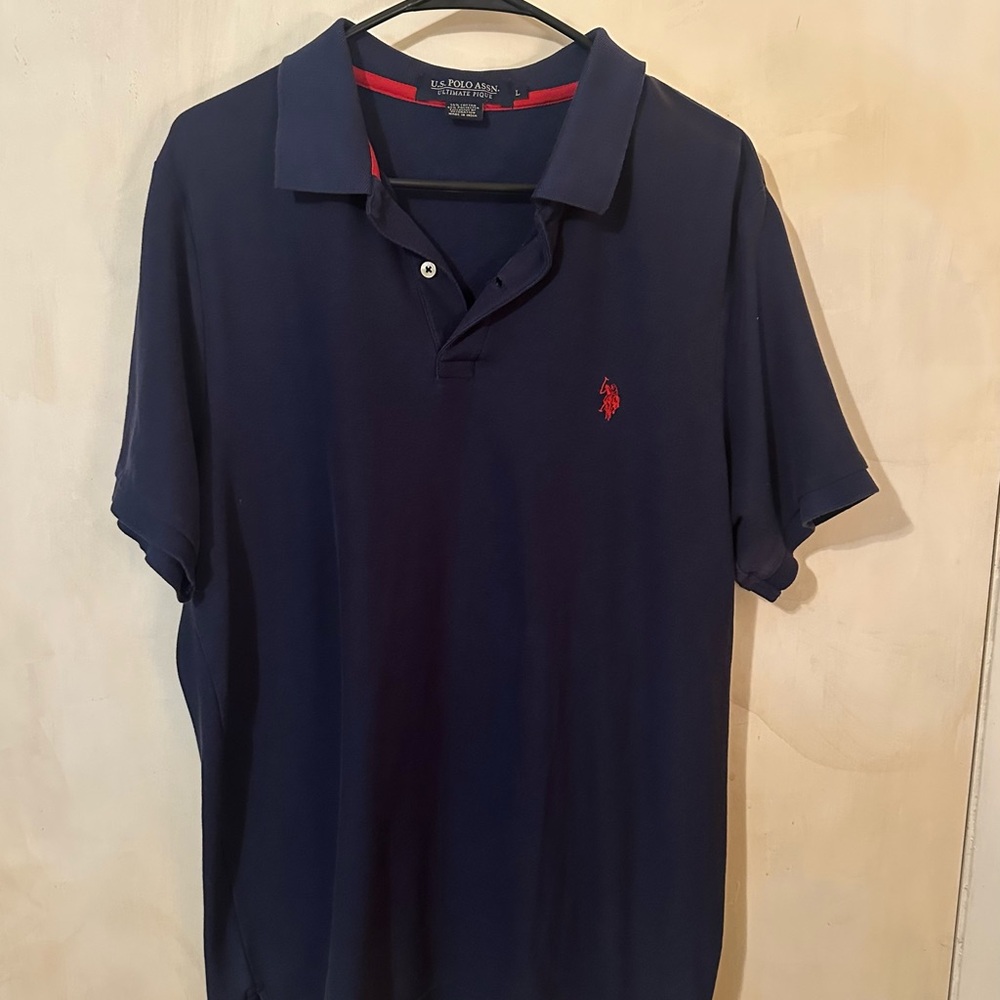 U.S. Polo Assn. Dark Blue Polo with Red Logo